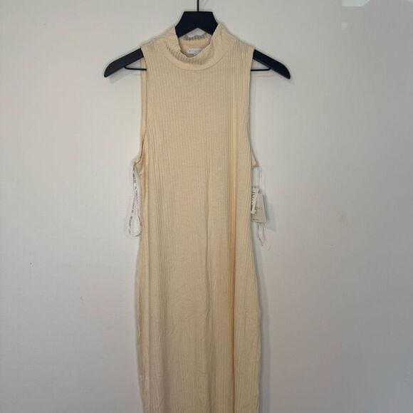$125 Prana Well Traveled Rib-Knit Mockneck Midi Dress size large - Picture 3 of 9